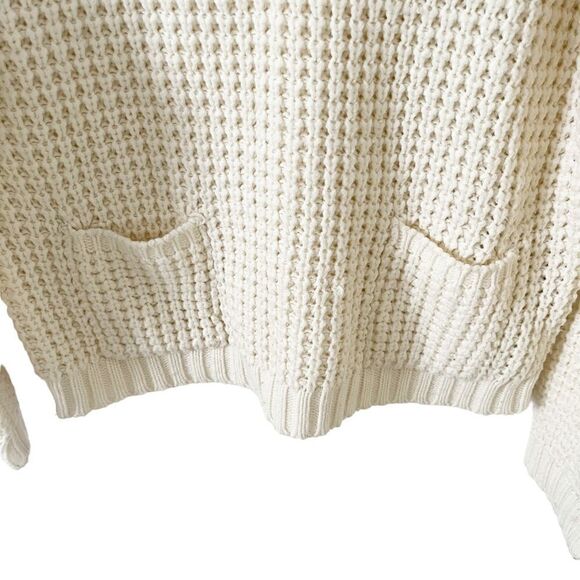 Carducci Cream Cable Knit Chunky Turtleneck Pullover Sweater - Picture 7 of 7